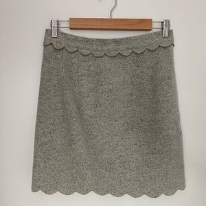 Club Monaco Gray Scalloped Wool Skirt Size 4